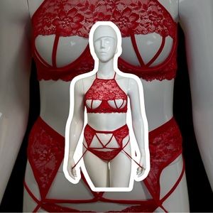 2pcs. Lingerie Set -Red